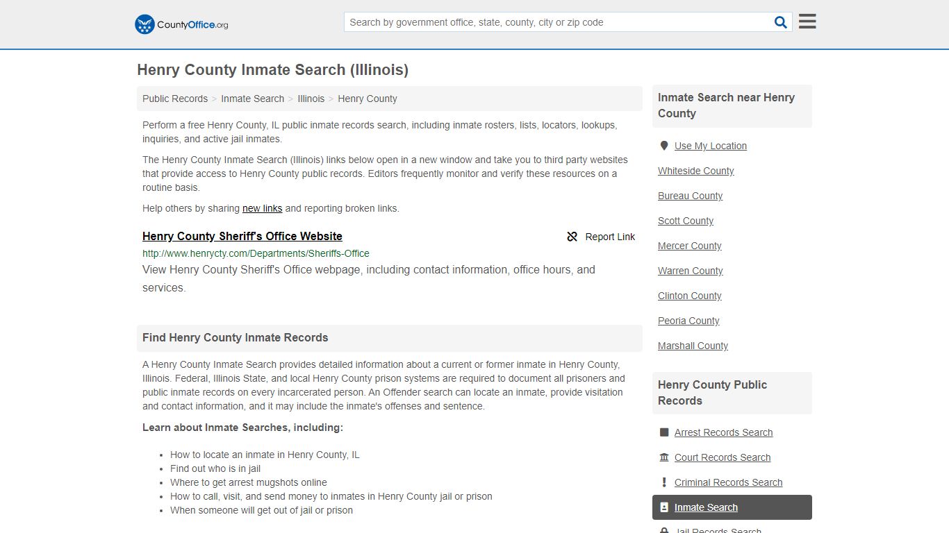 Inmate Search - Henry County, IL (Inmate Rosters & Locators)